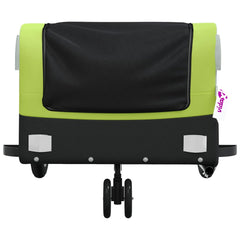 vidaXL Bike Trailer Black and Green 30 kg Iron 6