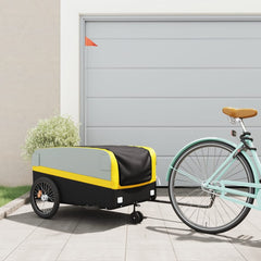 vidaXL Bike Trailer Black and Yellow 45 kg Iron 1