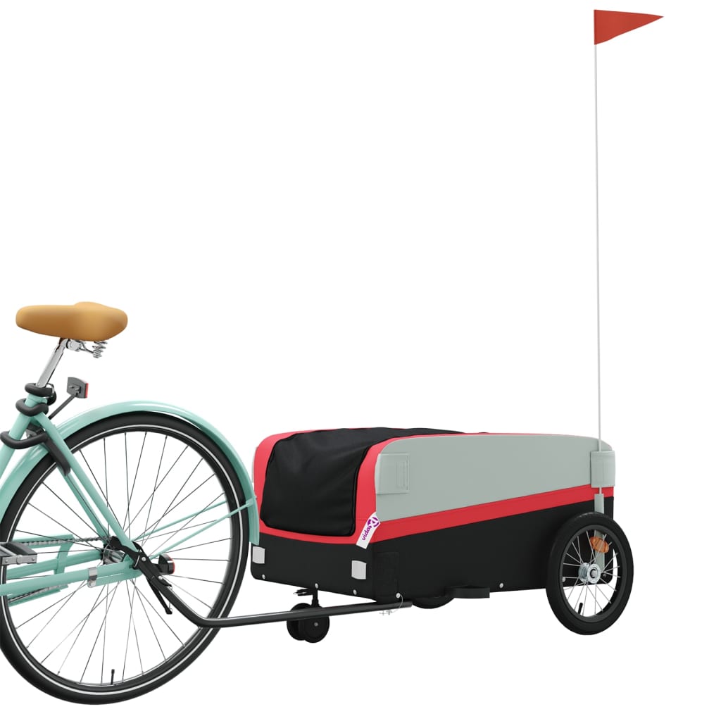 vidaXL Bike Trailer Black and Red 45 kg Iron 3