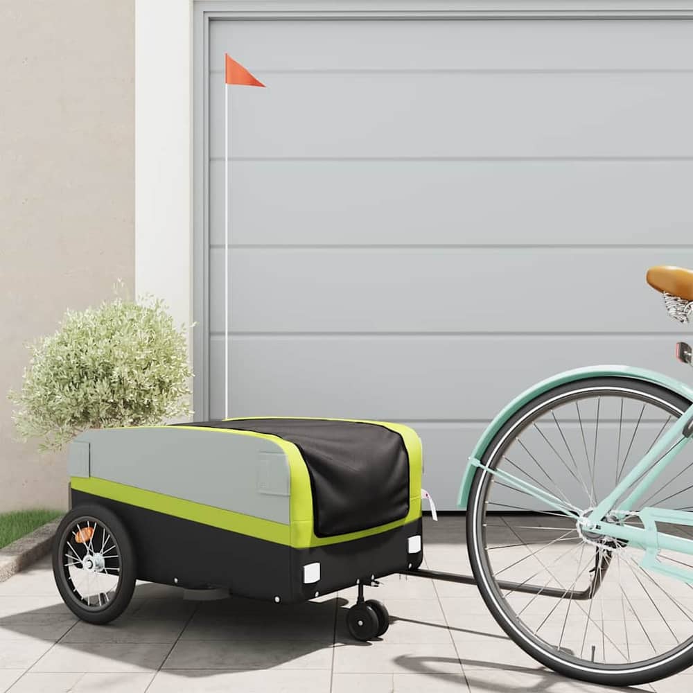 Bike Trailer Black and 45 kg Iron Width 138 cm Green