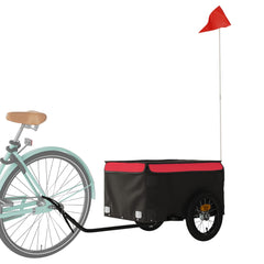 vidaXL Bike Trailer Black and Red 30 kg Iron 3