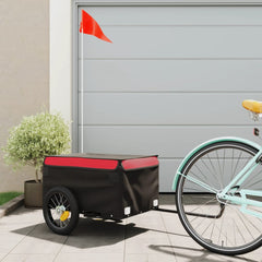 vidaXL Bike Trailer Black and Red 30 kg Iron 1