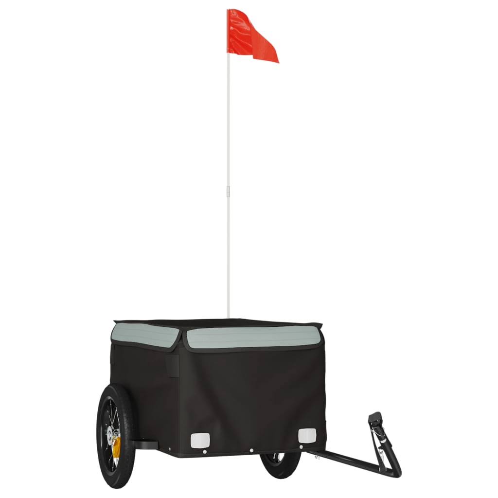 vidaXL Bike Trailer Black and Grey 30 kg Iron 2