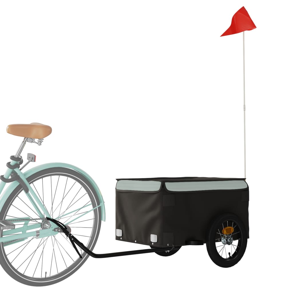 vidaXL Bike Trailer Black and Grey 30 kg Iron 3