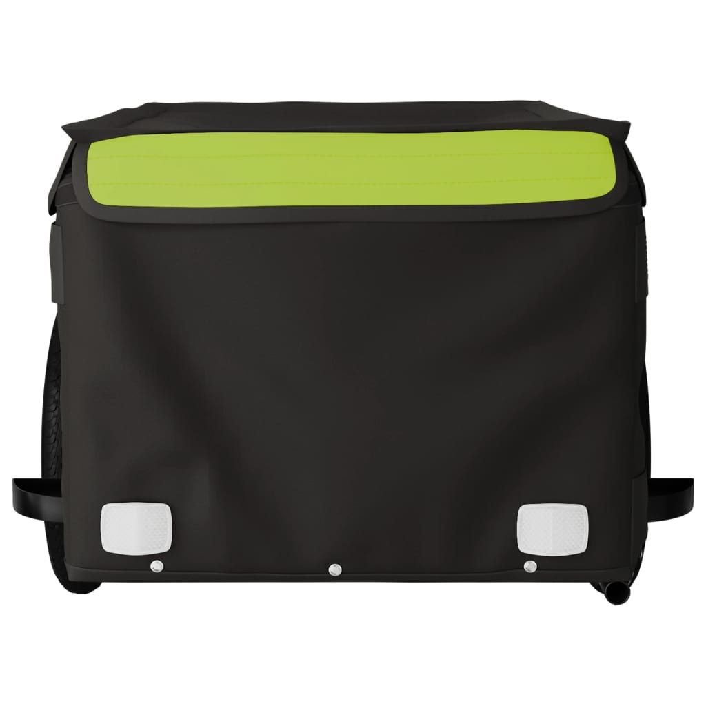 vidaXL Bike Trailer Black and Green 30 kg Iron 6