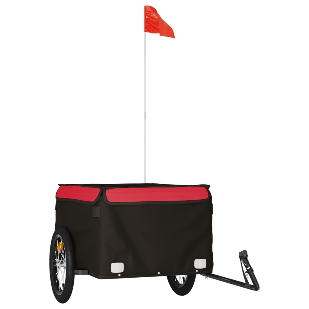 vidaXL Bike Trailer Black and Red 45 kg Iron 2