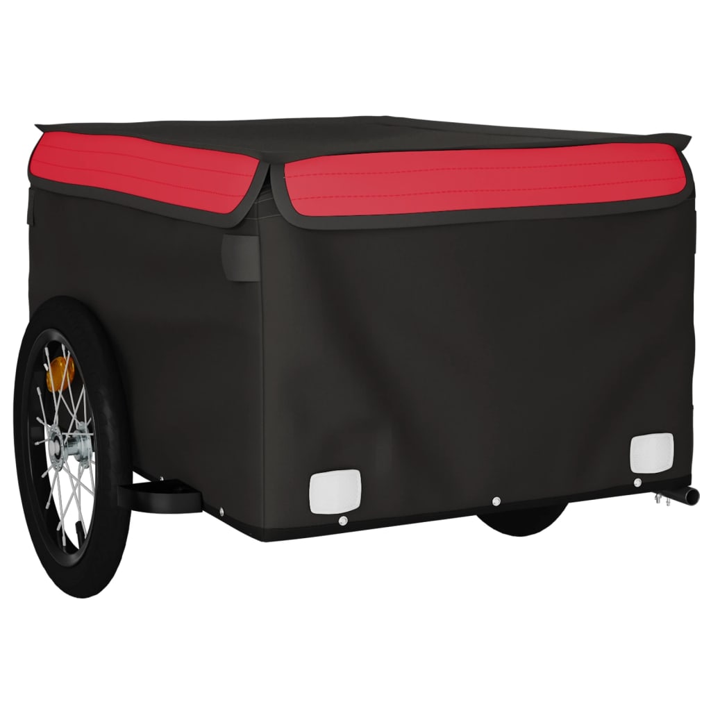 Bike Trailer Black and 45 kg Iron Height 52 cm Red 124 cm 62.5 cm
