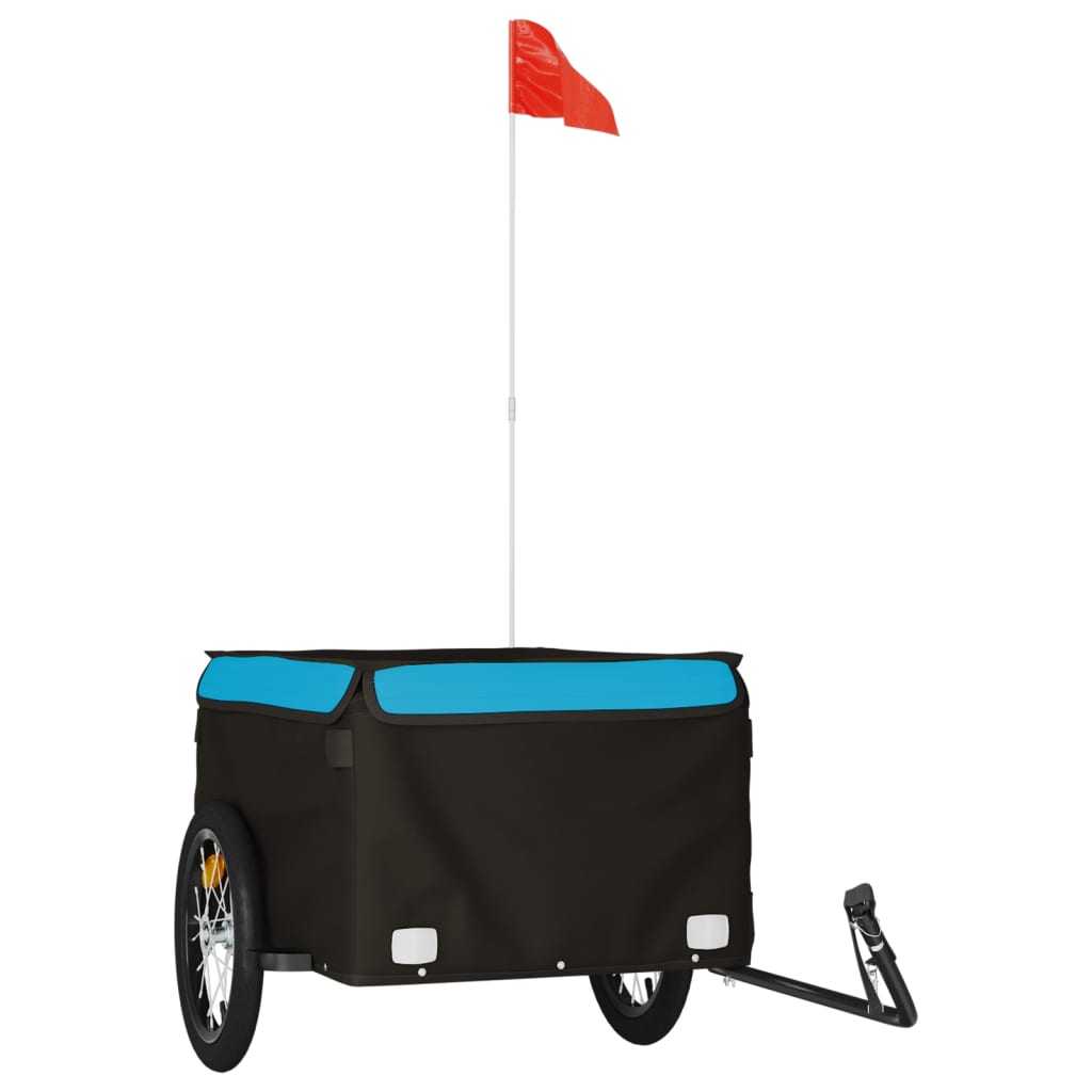 vidaXL Bike Trailer Black and Blue 45 kg Iron 2