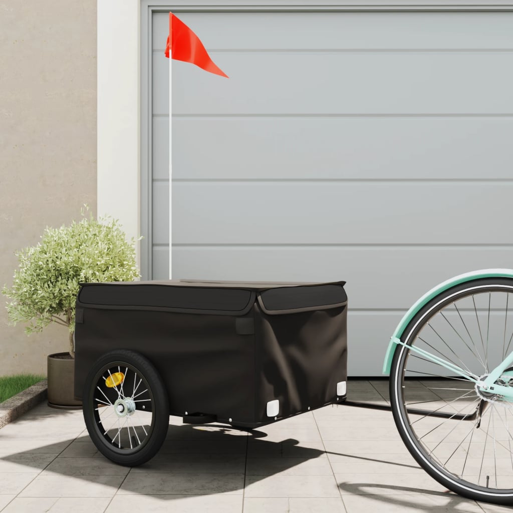 vidaXL Bike Trailer Black and 45 kg Iron Height 52 cm
