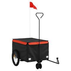 vidaXL Bike Trailer Black and Orange 30 kg Iron 2