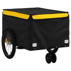vidaXL Bike Trailer Black and Yellow 30 kg Iron 4