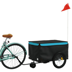 vidaXL Bike Trailer Black and Blue 30 kg Iron 3