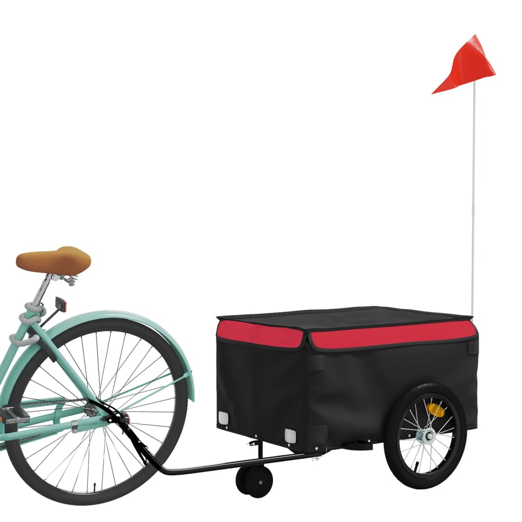 vidaXL Bike Trailer Black and Red 45 kg Iron 3
