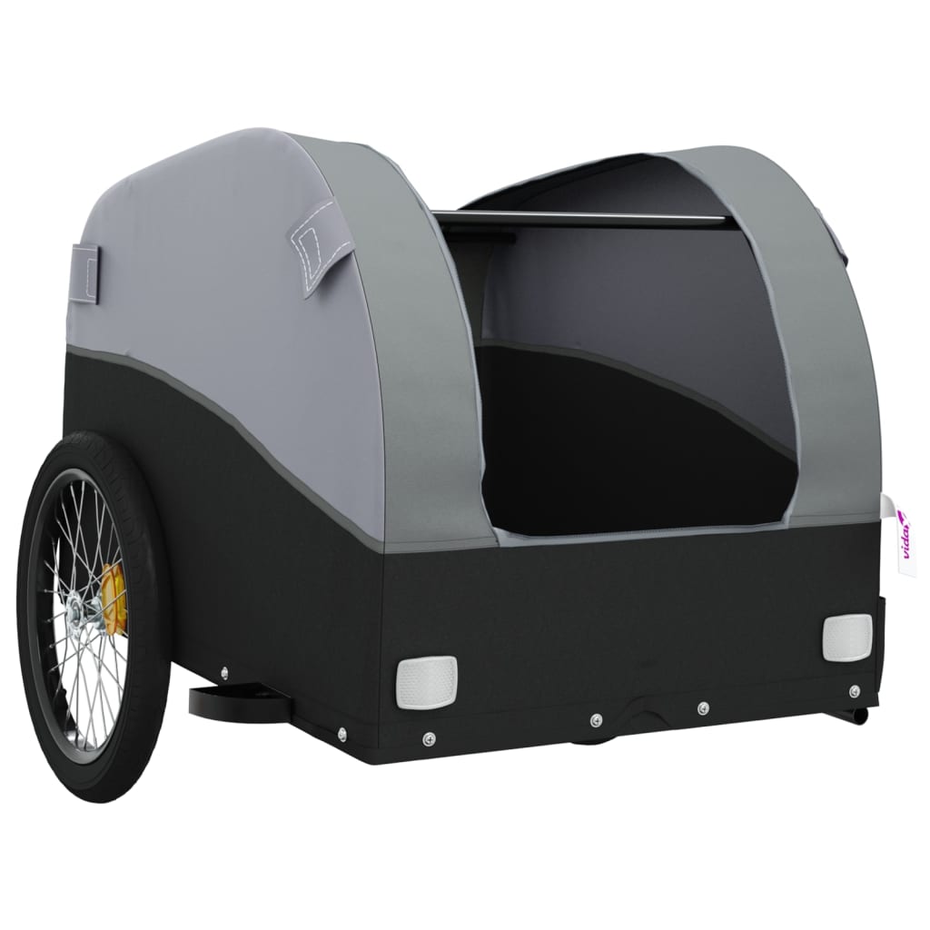 vidaXL Bike Trailer Black and Grey 30 kg Iron 5