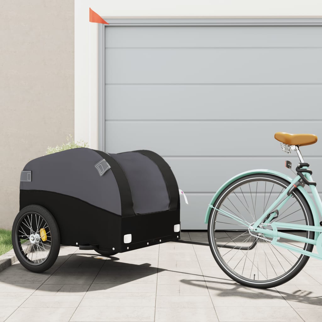 vidaXL Bike Trailer Black and 45 kg Iron Height 68 cm