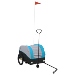 Bike Trailer Black and 30 kg Iron Height 53 cm Blue 52 cm 123 cm