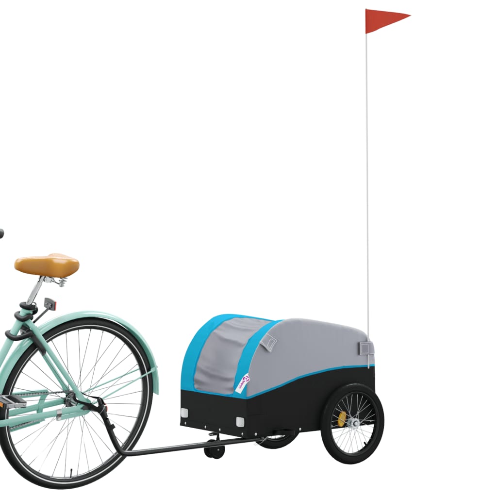 vidaXL Bike Trailer Black and Blue 30 kg Iron 3