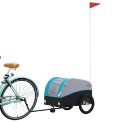 vidaXL Bike Trailer Black and Blue 30 kg Iron 3