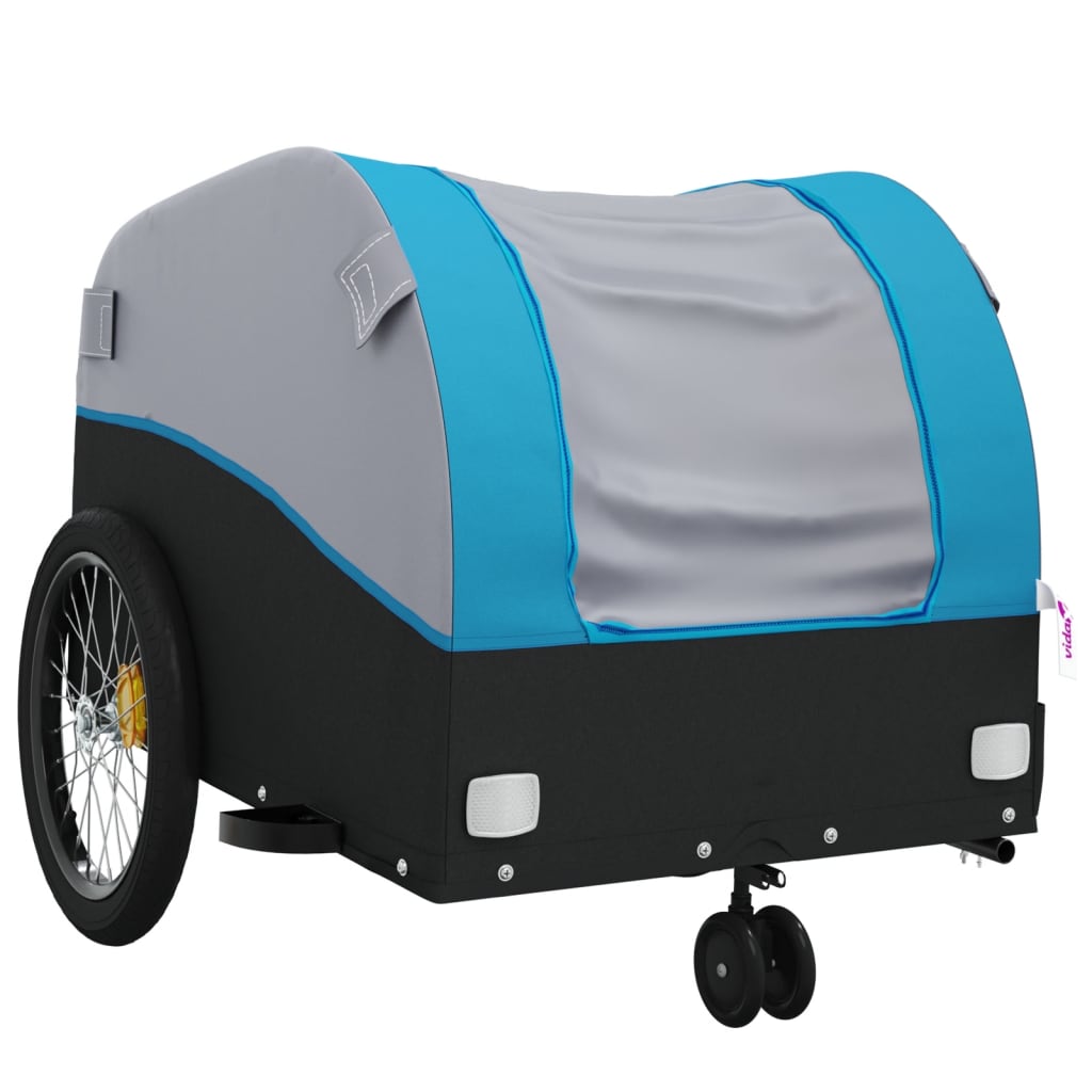 vidaXL Bike Trailer Black and Blue 30 kg Iron 4