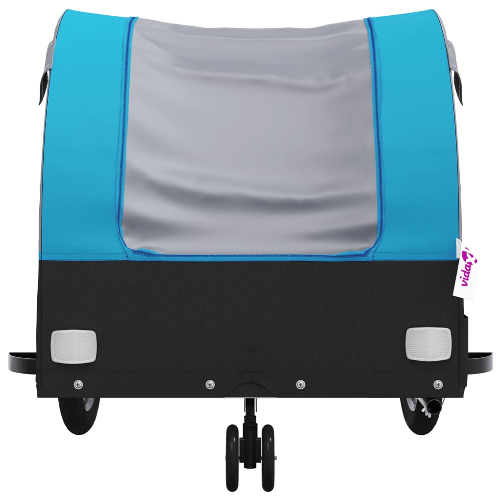 vidaXL Bike Trailer Black and Blue 30 kg Iron 6