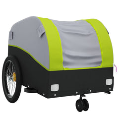 vidaXL Bike Trailer Black and Green 30 kg Iron 4