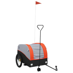 vidaXL Bike Trailer Black and Orange 45 kg Iron 2