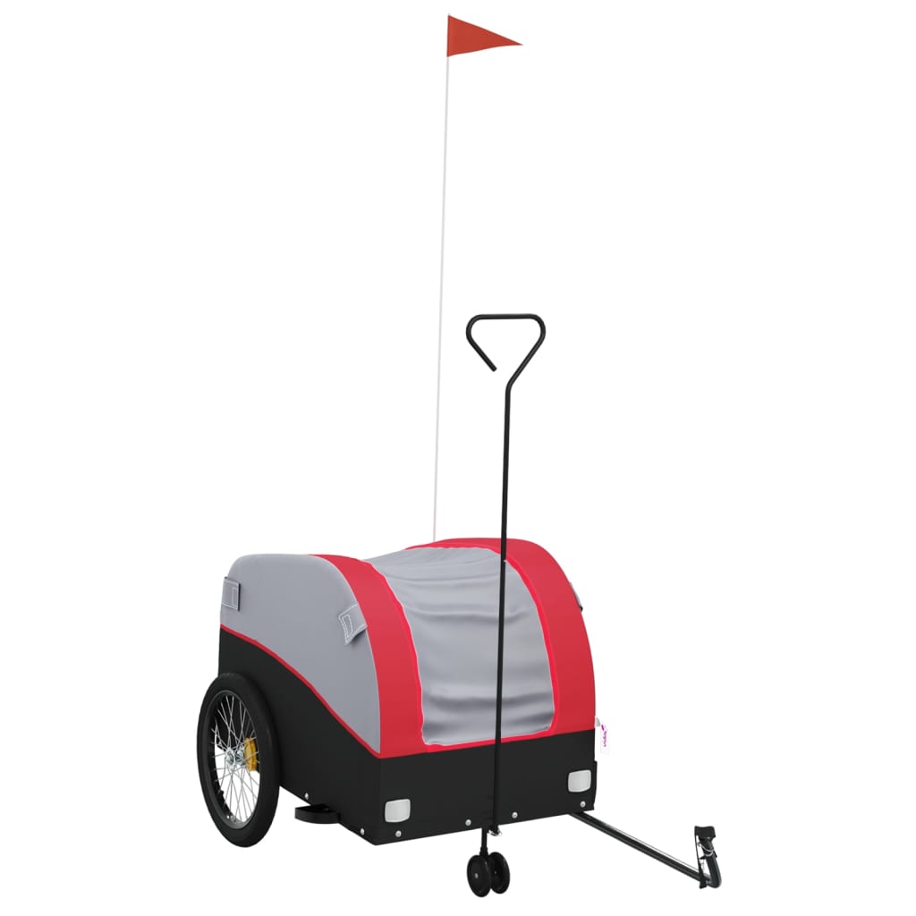 vidaXL Bike Trailer Black and Red 45 kg Iron 2