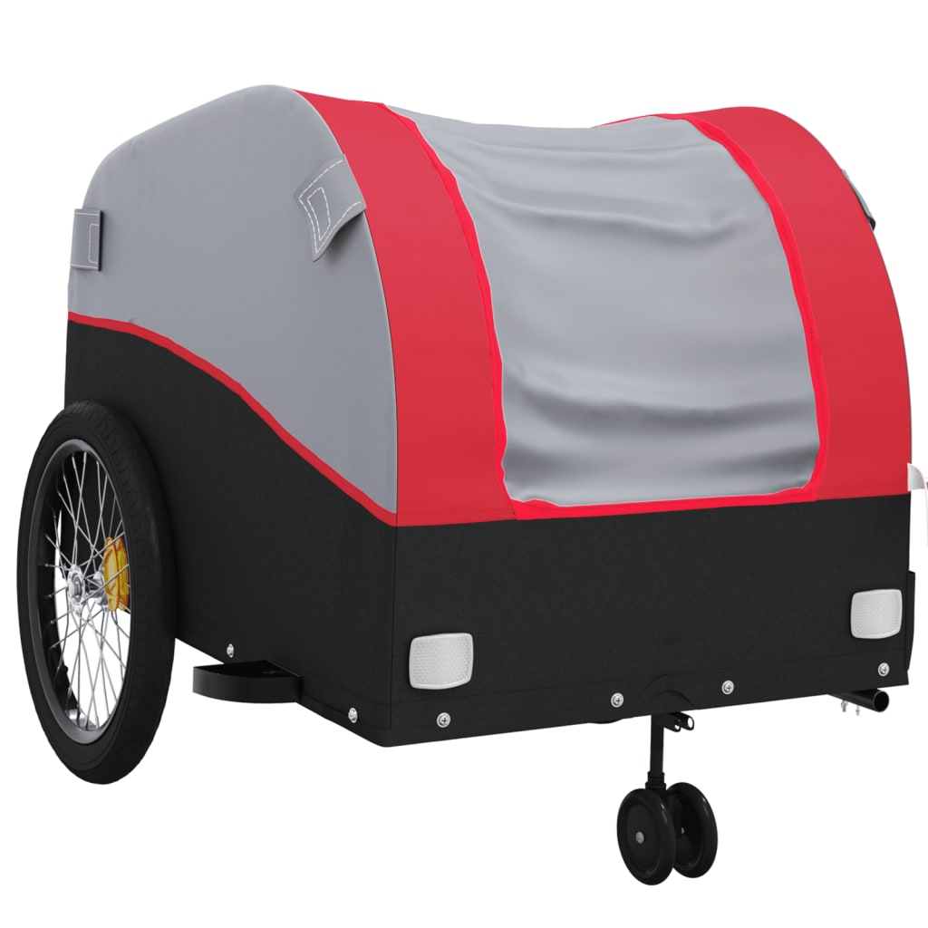 vidaXL Bike Trailer Black and Red 45 kg Iron 4