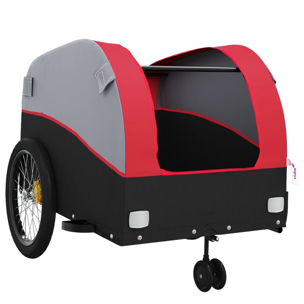 vidaXL Bike Trailer Black and Red 45 kg Iron 5