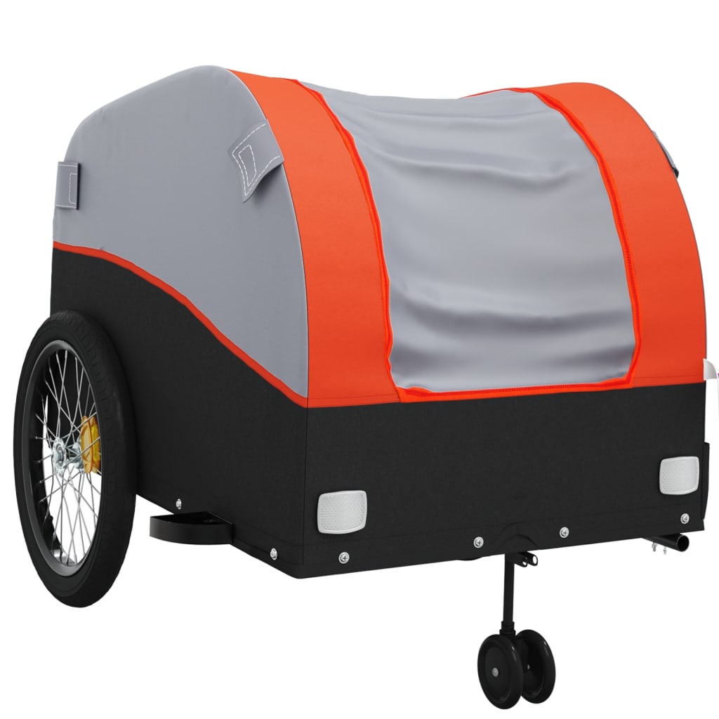 Bike Trailer Black and 45 kg Iron Height 68 cm Orange
