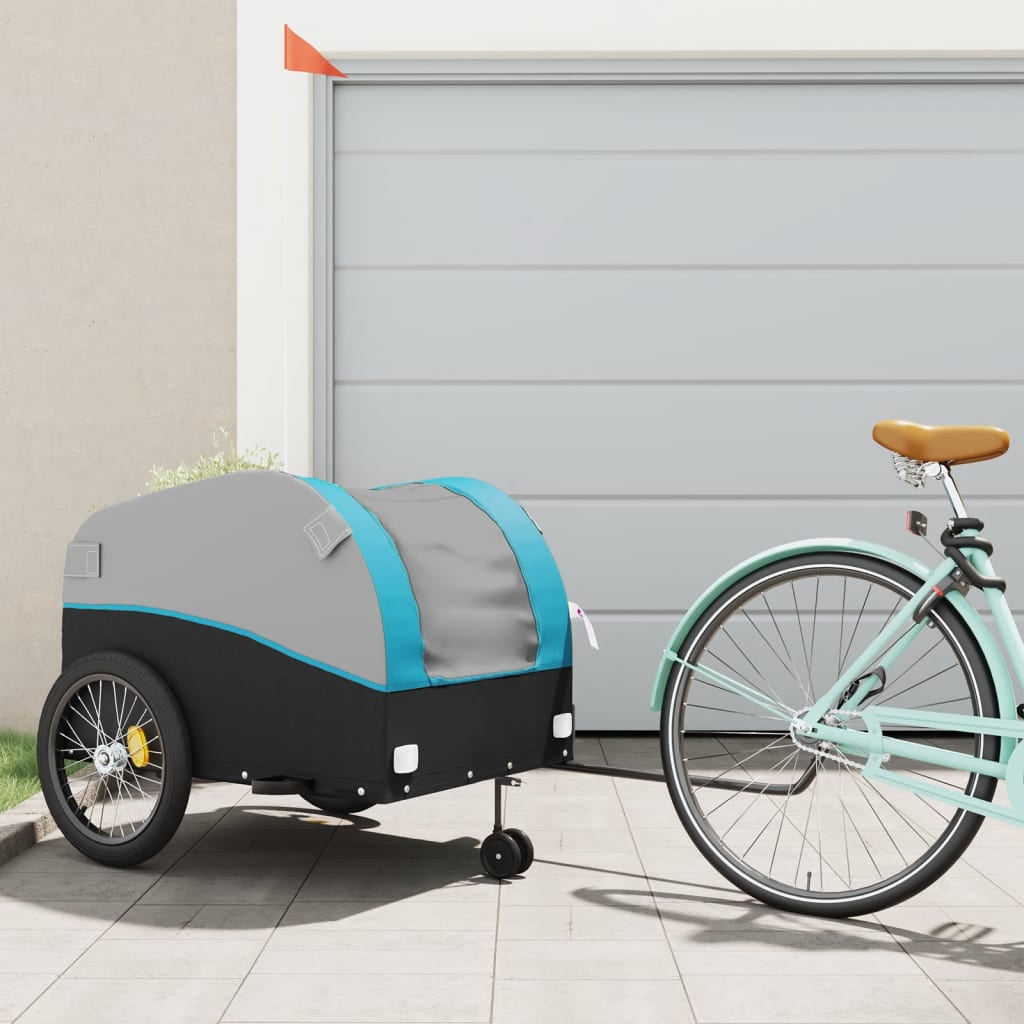 vidaXL Bike Trailer Black and 45 kg Iron Height 68 cm