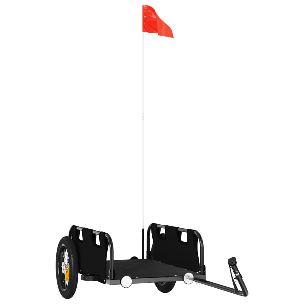 Bike Trailer Oxford Fabric and Iron Height 33 cm Black 122 cm 53 cm