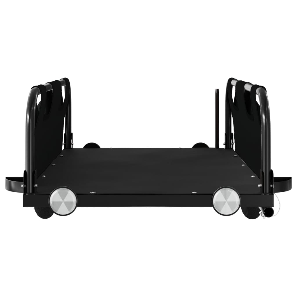 Bike Trailer Oxford Fabric and Iron Height 33 cm Black 122 cm 53 cm