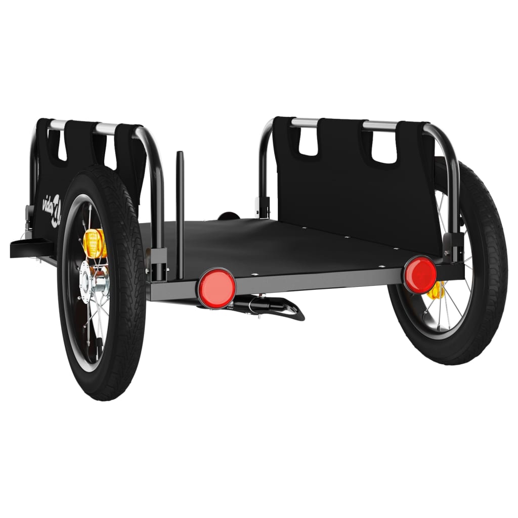 Bike Trailer Oxford Fabric and Iron Height 33 cm Black 122 cm 53 cm