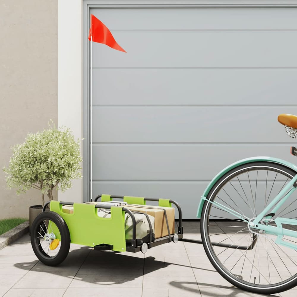 Bike Trailer Oxford Fabric and Iron Height 33 cm Green 122 cm 53 cm