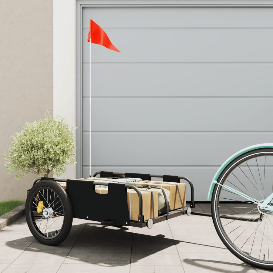 vidaXL Bike Trailer Black Oxford Fabric and Iron 1