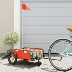 Bike Trailer Oxford Fabric and Iron Height 33 cm Orange 123 cm 52.5 cm