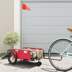 Bike Trailer Oxford Fabric and Iron Height 33 cm Red 123 cm 52.5 cm
