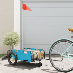 Bike Trailer Oxford Fabric and Iron Height 33 cm Blue 123 cm 52.5 cm
