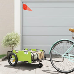Bike Trailer Oxford Fabric and Iron Height 33 cm Green 123 cm 52.5 cm