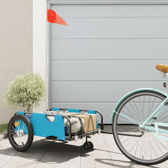 vidaXL Bike Trailer Blue Oxford Fabric and Iron 1