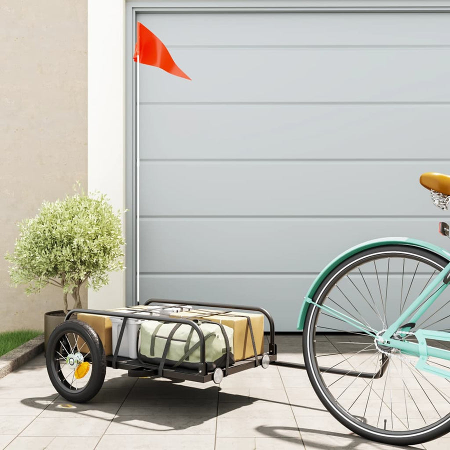 Bike Trailer Black Iron 122 cm 31 cm 53 cm