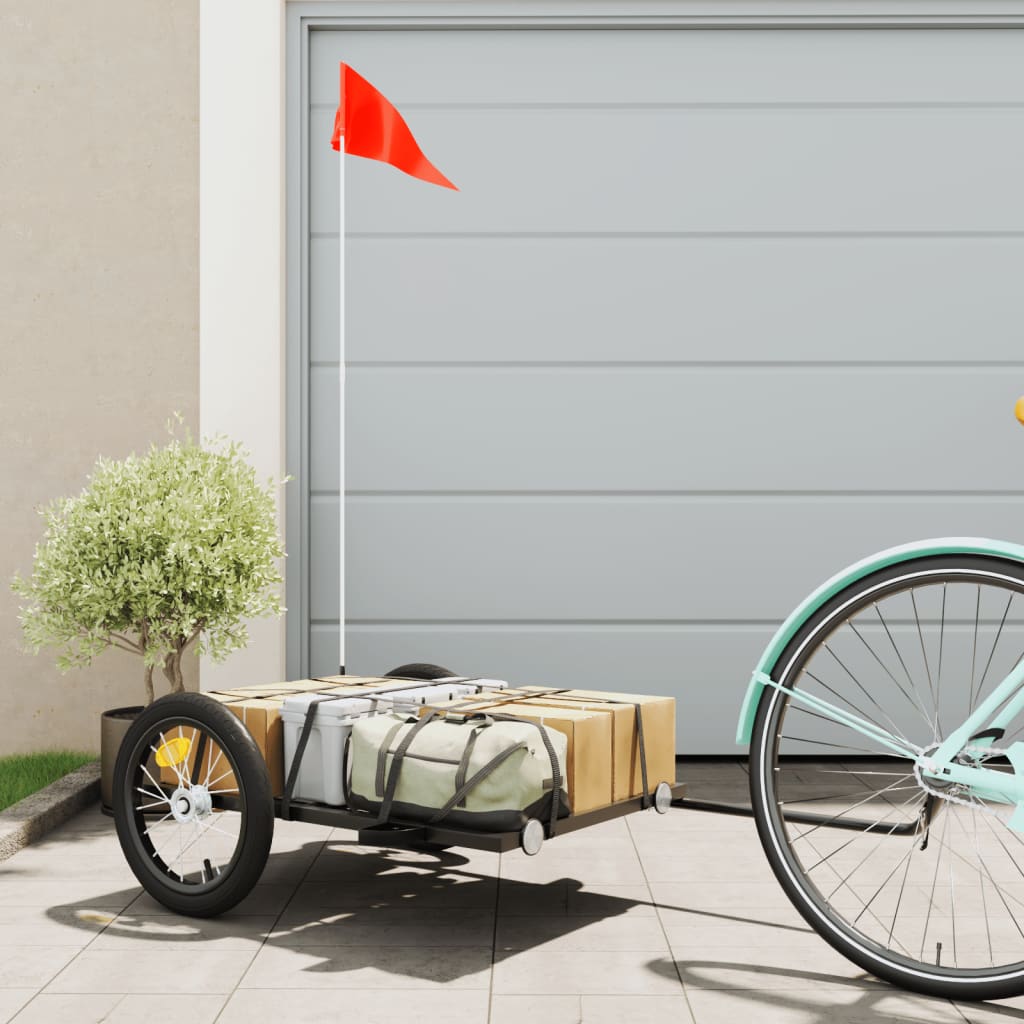 vidaXL Bike Trailer Black 126x63x34 cm Iron 1