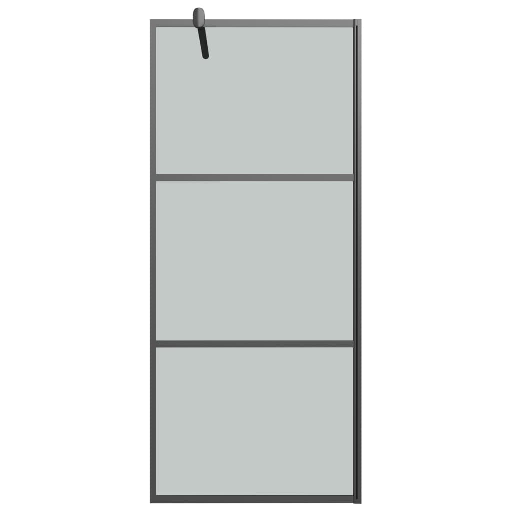 Walk-in Shower Wall with Shelf Black 80 x 195 cm Black