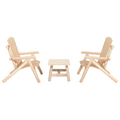 3 Piece Garden Lounge Set Solid Wood Spruce Natural 2x bench + table