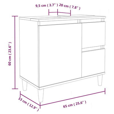 Juego de gabinetes de baño de 3 piezas de madera de ingeniería blanca