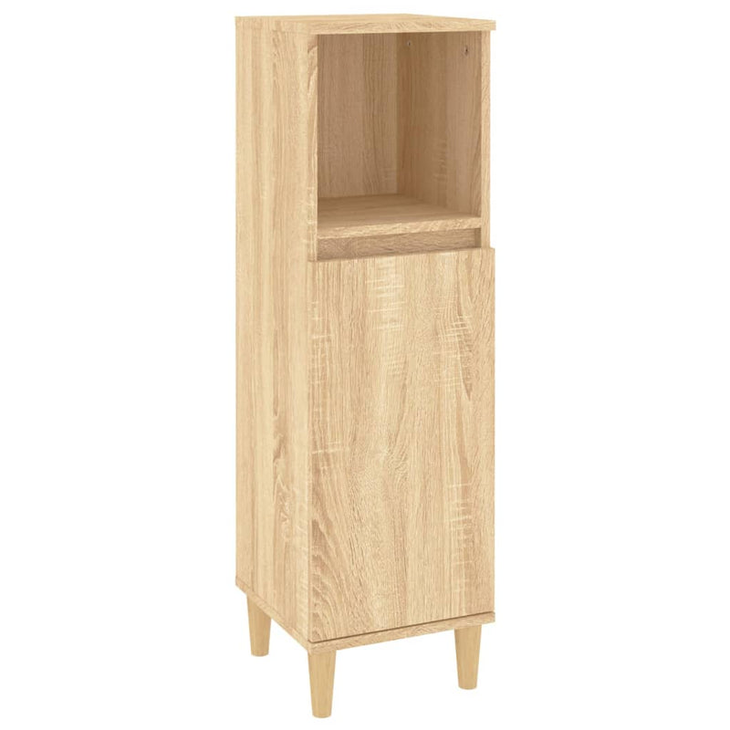 3 Piece Bathroom Cabinet Set Sonoma Oak Engineered Wood