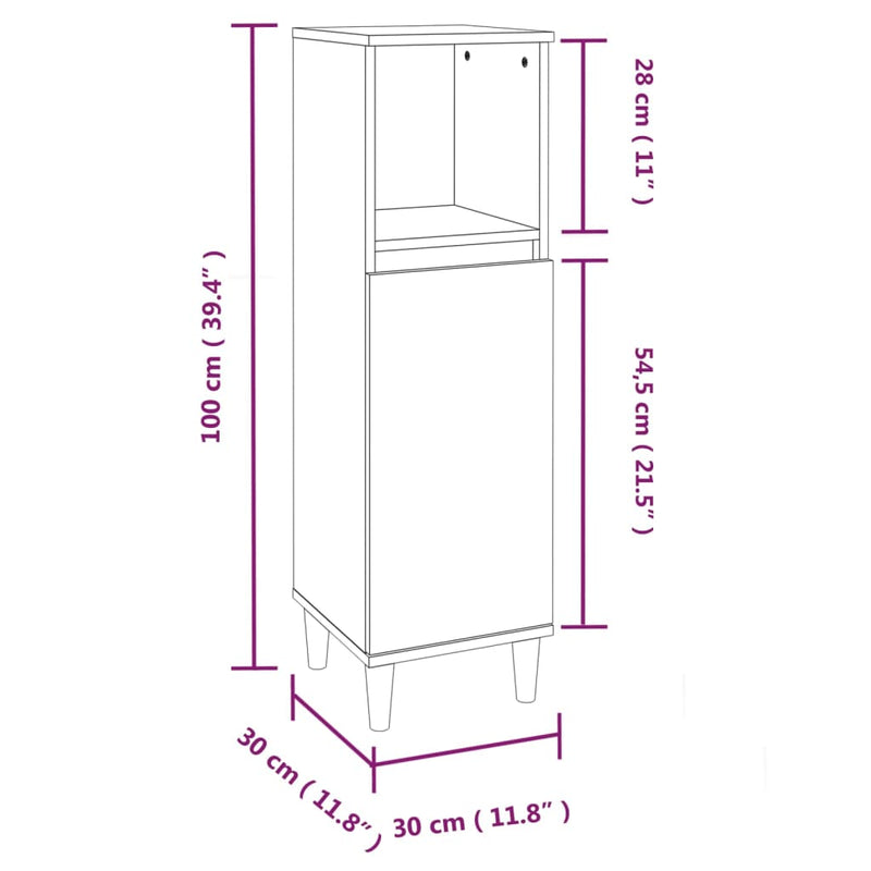 3 Piece Bathroom Cabinet Set Sonoma Oak Engineered Wood