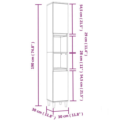 Juego de gabinetes de baño de 3 piezas de madera de ingeniería gris hormigón