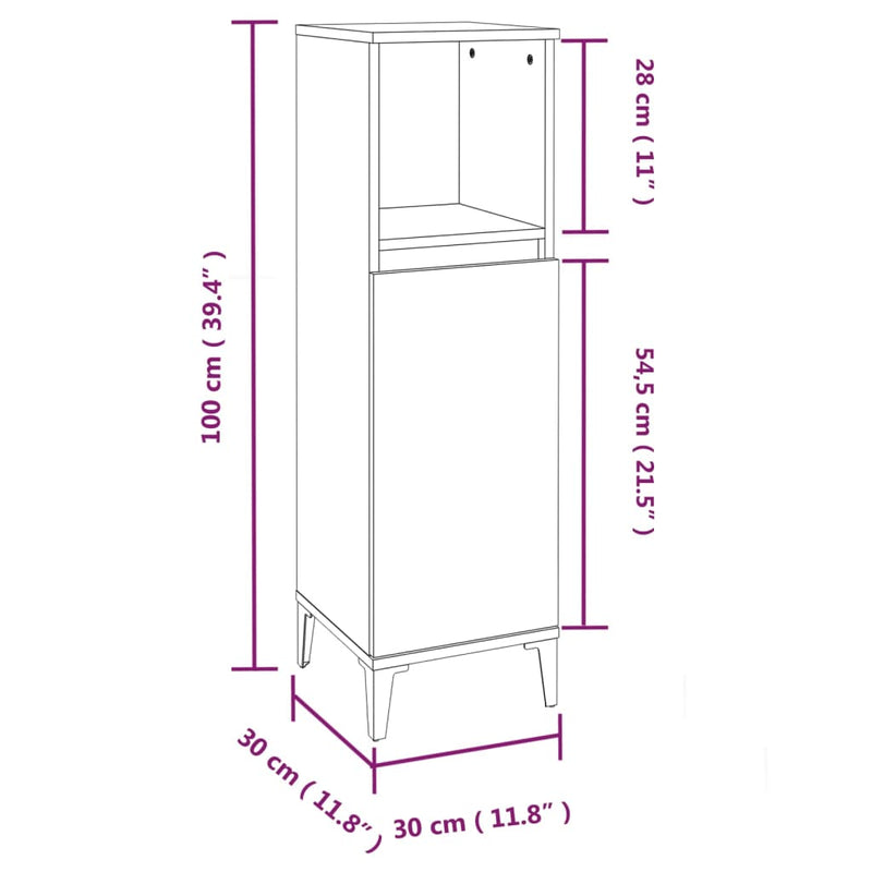 3 Piece Bathroom Cabinet Set Sonoma Oak Engineered Wood